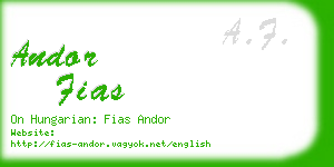 andor fias business card